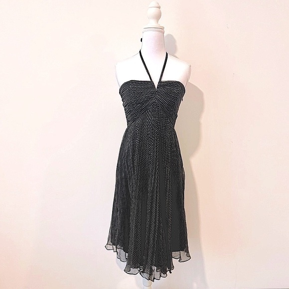 Vintage y2k Polka Dot Halter Dress | Laundry by Shelli Segal 🖤 - Picture 4 of 16